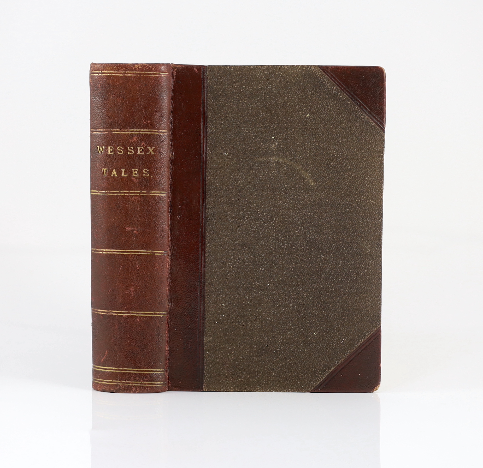 Hardy, Thomas - Wessex Tales: strange, lively, and commonplace. First Edition, 2 vols (bound together). half title (vol.I): contemp. binder's half morocco and cloth, gilt ruled and lettered spine (by Evans & Witt, with t